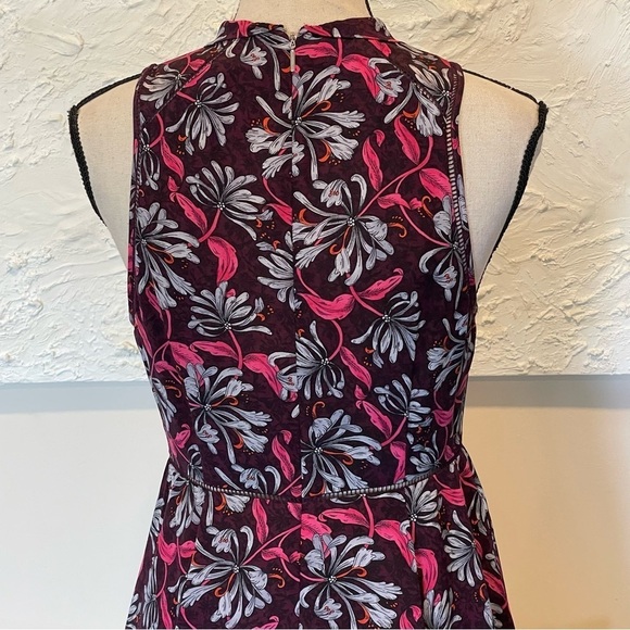 Rebecca Taylor Mystic Garden Twist Keyhole Silk Sleeveless Floral Dress Sz 4 - Picture 7 of 10